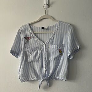 H&M tie bottom crop top